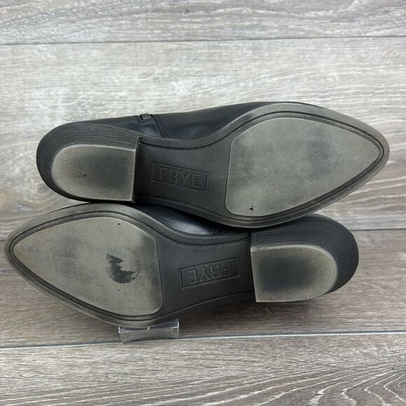 Frye Judith Double Zip Black Leather Women’s Sz 8M Heeled Ankle Boots - Picture 8 of 10